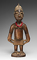 Twin Figure: Male (Ibeji), Workshop of Onipasinobe (Nigerian, Yoruba, Egbado or Ibarapa or Egba group), Wood, beads, camwood powder