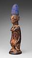 Twin Figure: Male (Ibeji), Wood, camwood powder, blueing, Yoruba peoples, Oyo group