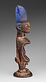 Twin Figure: Male (Ibeji), Wood, camwood powder, blueing, Yoruba peoples, Oyo group