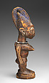 Twin Figure: Female (Ibeji), Workshop of Agbonbiofe  , possibly, Wood, blueing, metal, beads, Yoruba peoples, Ekiti group