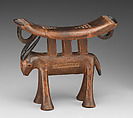 Bovine headrest, Tsonga or Shona artist, Wood, pigment(?), Tsonga or Shona peoples