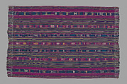 Lamba akotifahana (mantle with supplementary-weft designs), Silk, dye, Merina peoples