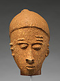 Memorial head, Terracotta, post-fired slip(?), roots(?), Akan peoples
