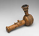 Pipe (Kinsu), Wood, leather, Yaka peoples