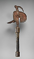 Idiophone with an áhianmwọ́rọ̀ (bird of prophecy), Ìgùn Ẹ́rọ̀nwwọ̀n (brass-casting guild) artists, Brass, Edo peoples