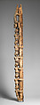 Palace pillar with male figures and leopard, Grassfields artist, Wood, pigment, Babanki