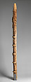 Palace pillar with male figures and leopard, Grassfields artist, Wood, pigment, Babanki