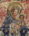 Wall painting of the Virgin and Child with donors, Northern Highlands artist, Pigment over gesso on canvas