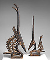 Ci wara headdress, Bamana numuw (blacksmith), Wood, metal, fiber, Bamana peoples