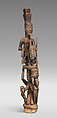 Òpó (veranda post) with equestrian and female figure, Olowe of Ise (Nigerian, born Efon-Alaaye, ca. 1873–1938), Iroko wood, paint, resin