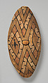 Rainforest shield, Aboriginal artist, Wood, natural pigment, Northeastern Queensland