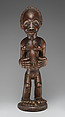 Commemorative female figure, Chokwe artist, Wood, hair remnants, Chokwe