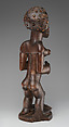 Commemorative female figure, Chokwe artist, Wood, hair remnants, Chokwe