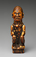 Staff finial with seated woman, Master of Frontal Concentric Circles, Ivory, metal, wood, lead