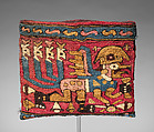 Chuspa (coca bag), Moche artist(s), Cotton, camelid hair, and dye, Moche