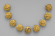 Necklace Beads, Gold, inlay, Moche
