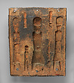 Plaque with Warrior and Attendants, Ìgùn Ẹ́rọ̀nwwọ̀n (brass-casting guild) artists, Brass, Edo