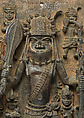 Plaque with Warrior and Attendants, Ìgùn Ẹ́rọ̀nwwọ̀n (brass-casting guild) artists, Brass, Edo