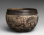 Carved bowl, Maya artist(s), Ceramic, stucco, pigment, Maya