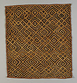 Man’s Prestige Cloth, Raffia palm fiber, cut-pile embroidery, natural dye, Kuba peoples, Shoowa group