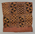 Prestige Panel, Raffia palm fiber, cut-pile embroidery; undyed fibers and natural dyes, Kuba peoples