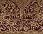 Ceremonial Textile (Tampan), Handspun, undyed cotton plain weave; discontinuous supplementary weft of cotton or silk; natural dyes, Lampung people