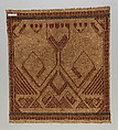 Ceremonial Textile (Tampan), Handspun, undyed cotton plain weave; discontinuous supplementary weft of cotton or silk; natural dyes, Lampung people