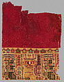Tunic fragment, Wari artist, Camelid hair, cotton, Wari
