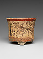 Vessel with mythological scene, Attributed to the Metropolitan Painter (active 7th–8th century CE), Ceramic, slip, Maya