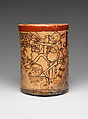 Vessel with mythological scene, Metropolitan Painter (active 7th–8th century CE), Ceramic, slip, Maya