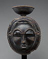 Moon face mask from a mblo performance, Baule artist, Wood, Baule peoples