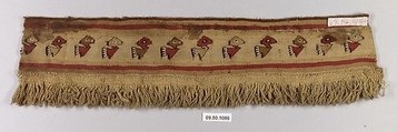 Tapestry Fragment with Fringe, Camelid hair, cotton, Peru; central coast (?)