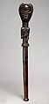 Staff: Female Figurative Finial, Wood, brass tacks, Ovimbundu peoples