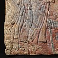 Relief with enthroned ruler, Chakalte&#39; (Guatemalan or Mexican, active ca. 750–800 CE), Limestone, paint, Maya