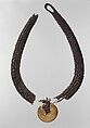 Necklace: Pendant, Wood, ceramic, raffia, Chokwe peoples