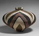 Lidded Basket, Beauty Ngxongo  South African, Ilala palm fiber, pigments