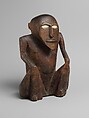 Seated Figure, Wood, shell, paint and resin, Caroline Islands, Satawan