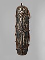Shield, Wood, paint, fiber, Angoram people