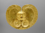 Pectoral with Face, Gold (hammered), Calima (Yotoco)