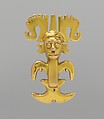 Stylized Figure Pendant, Gold, International Style