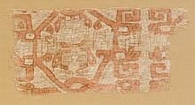 Textile Fragment, Chavín artist(s), Cotton, refined iron earth pigments, Chavin
