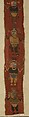 Embroidered Border Fragment, Cotton, camelid hair, Peruvian
