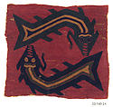 Embroidered Border Fragment, Camelid hair, cotton, Paracas