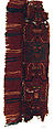 Embroidered Border Fragment, Camelid hair, cotton, Paracas
