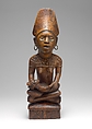Commemorative Mother and Child Figure, Wood, glass, metal, pigment, Kongo, Yombe group