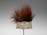Prestige headdress, Central African artist, Fiber, animal hair, cowrie shells, Democratic Republic of Congo