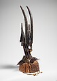 Headdress (Sogoni Koun), Bamana numu (blacksmith), Wood, fiber, hair, beads, and cowrie shells, Bamana peoples