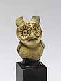 Figure of an Owl, Bone, cinnabar, Moche