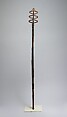 Prestige staff with openwork design, Zulu artist, Wood, brass, iron wire, Zulu or Nguni peoples