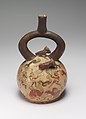 Sea Lion Hunt Bottle, Ceramic, Moche